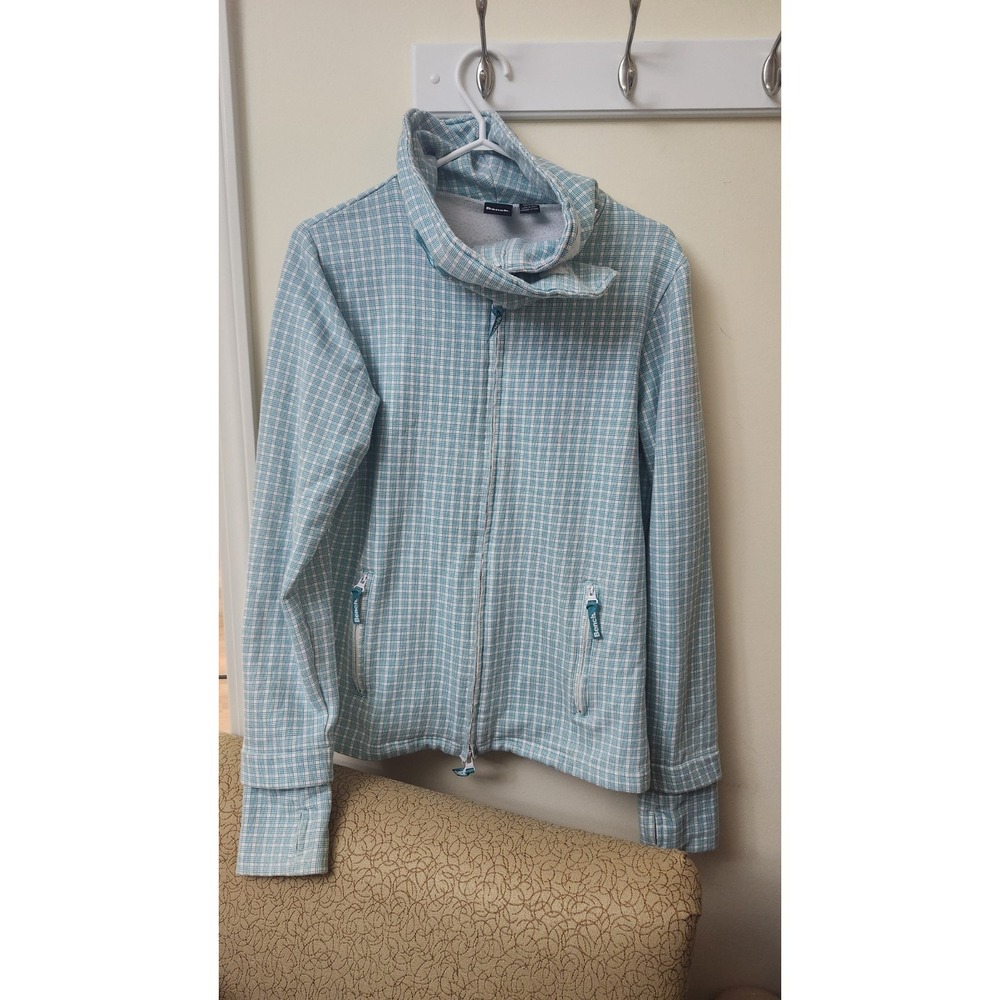 Bench Womens Long Sleeve Light Blue/teal Full Zip‎ Up Sweater XL